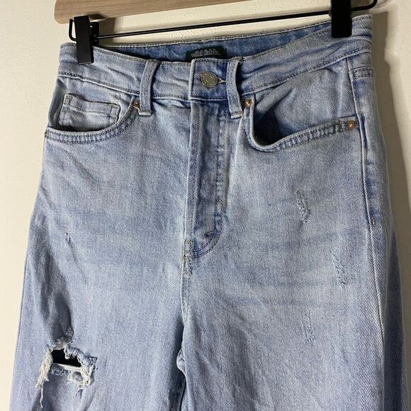 Wild Fable Destroyed Highest Rise Straight Jeans Size 00 - Picture 7 of 12